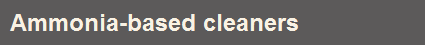 Ammonia-based cleaners