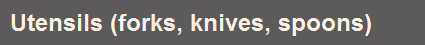 Utensils (forks, knives, spoons)