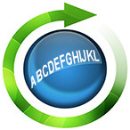 Recycle Graphic with ABCDEFGHIJKLMNOPQRSTUVWXYZ